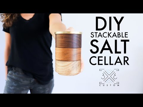 DIY Stackable Salt Cellar // Easy Woodworking Project // No Lathe // Scrap Wood Project