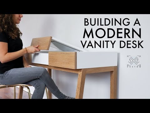 How to Build a Modern Vanity Desk // Woodworking Project // DIY Modern Furniture