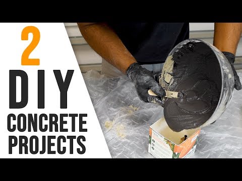 2 EASY DIY Concrete projects you can make ( desk lamp & planter )