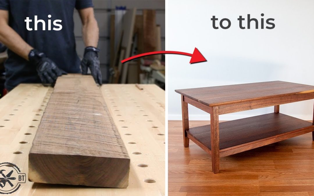 How to Build a Coffee Table from Rough Wood | DIY Woodworking