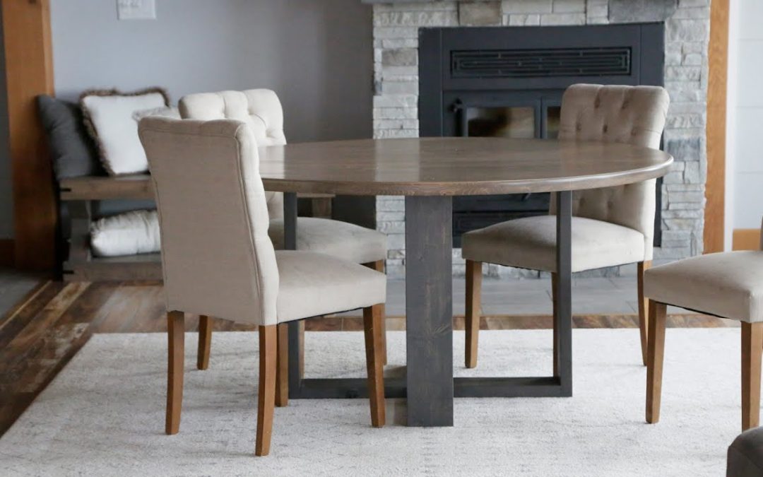 Round Modern Dining Table Build #anawhite #woodworking #diningroom