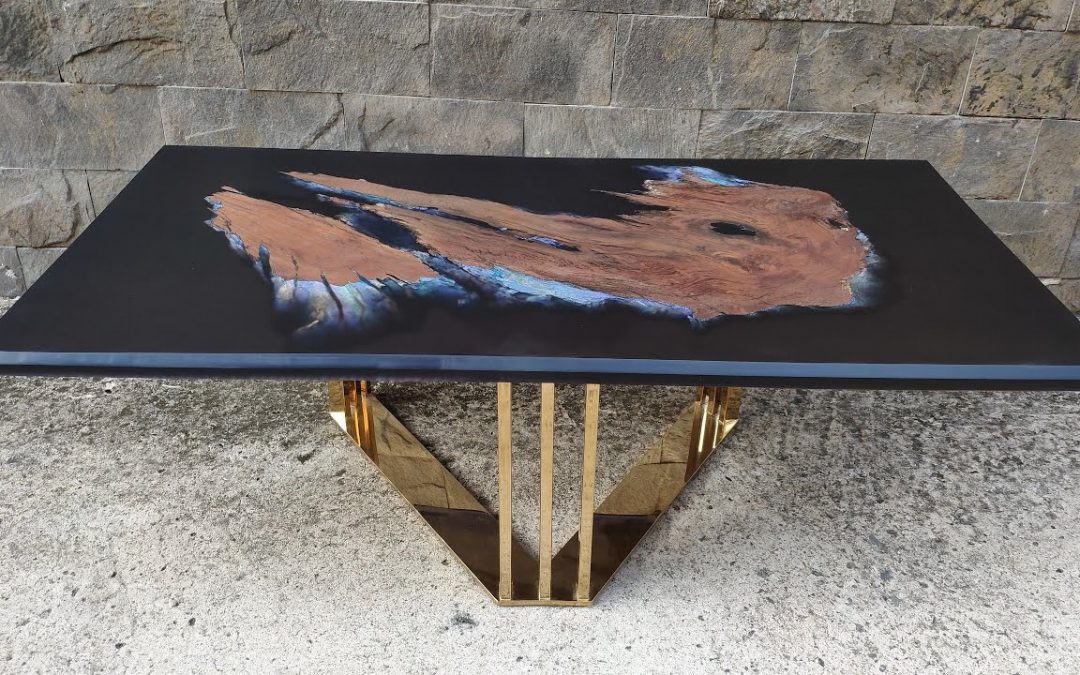 Black Pearl epoxy table – Woodworking projects – Resin art