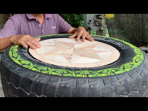 Unique Woodworking Recycling That You Have Never Seen  DIY Table From Scrap Tires And Wood Pallets