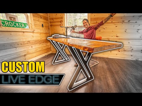 Custom Built Live Edge DESK with LOWES Lumber / DIY Woodworking Projects